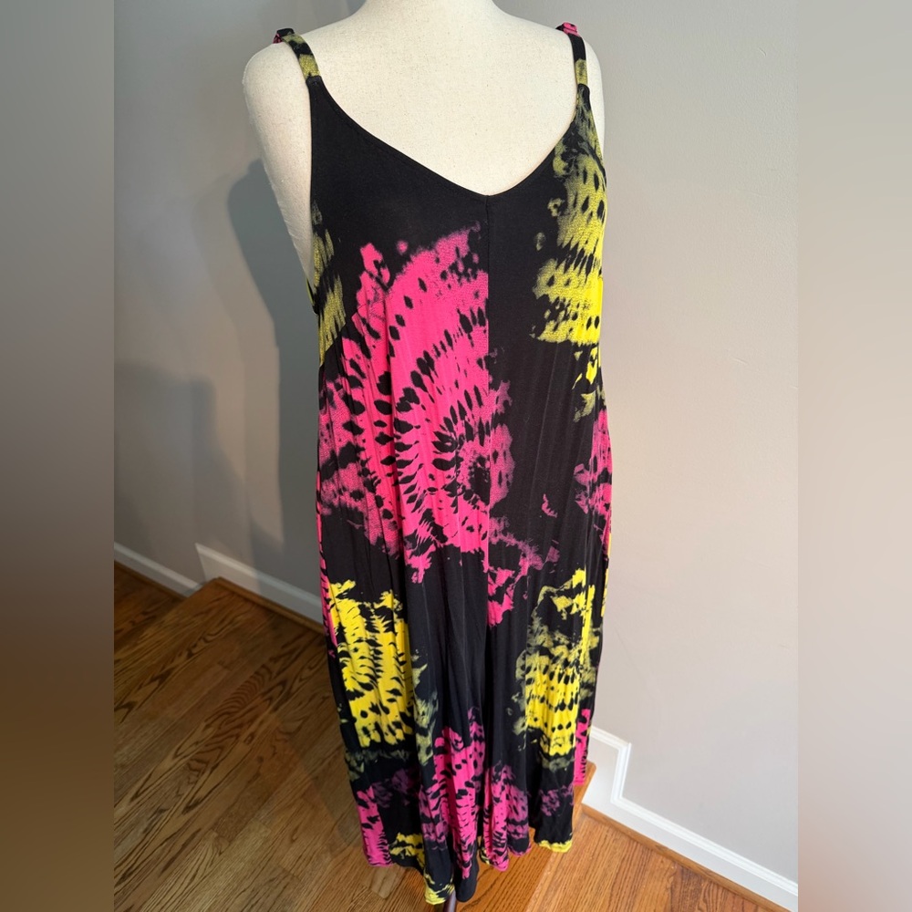 Torrid Black Pink/Yellow Tie Dye Super Soft Culotte Romper - Size 3 (22-24, 3X) - Picture 9 of 13
